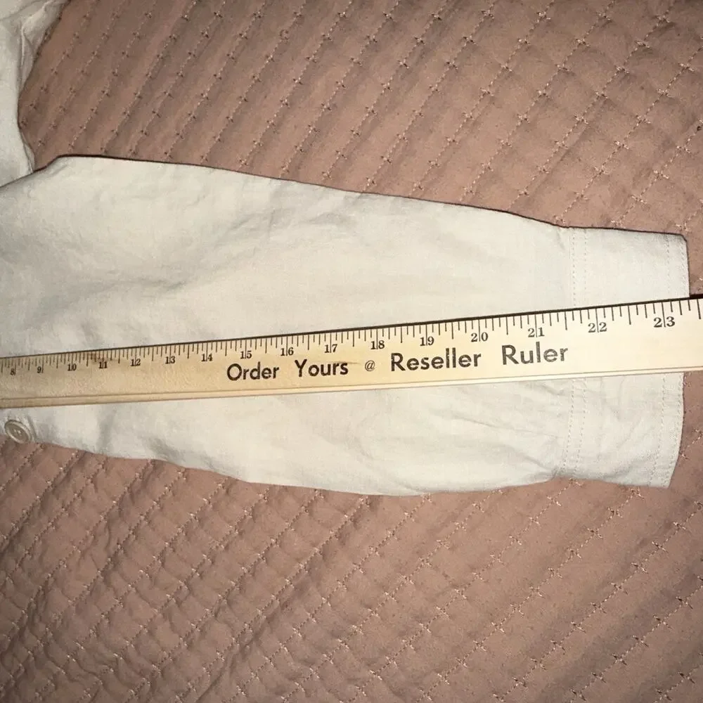 100% Linen Safari Shirt/jacket Utility Coastal Drawstring Waist Roll Tab L EUC - Picture 10 of 13